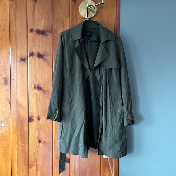 Banana Republic Factory Green Trenchcoat- Size Small - Picture 2 of 8